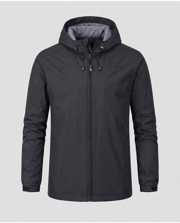 Men's Lightweight Water-Repellent Hooded Jacket with Adjustable Hood and Subtle Thermal Lining Hudson & Parker
