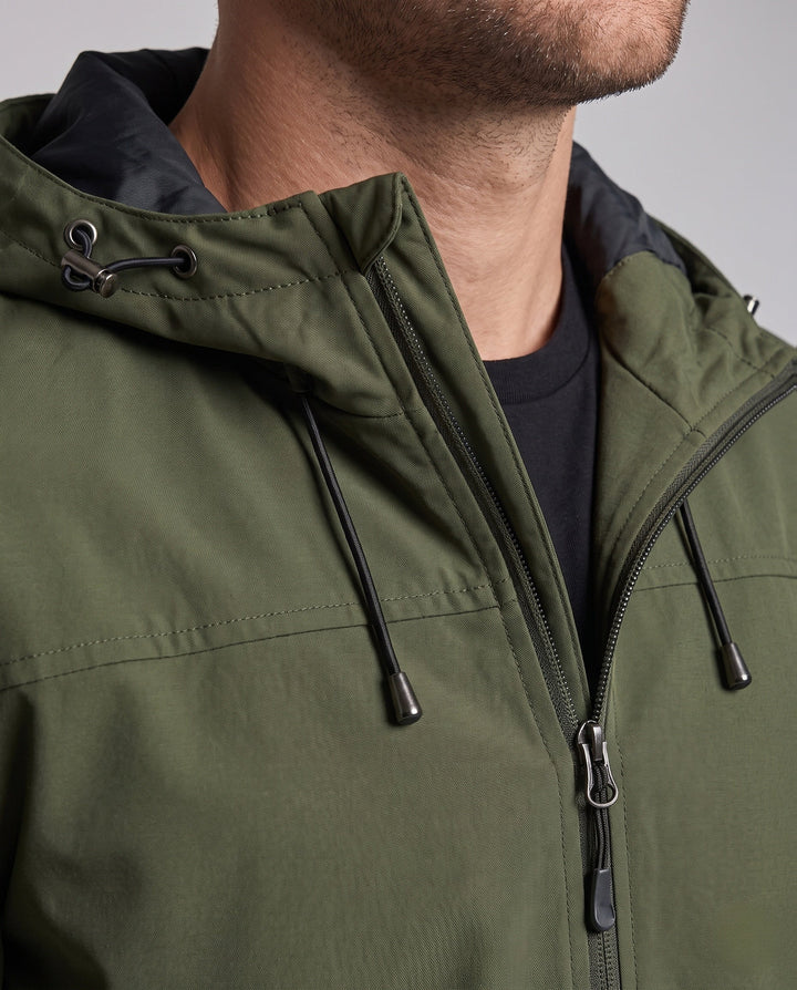 Men's lightweight wind and water repellent hooded jacket with adjustable hood and zippered pockets Hudson & Parker
