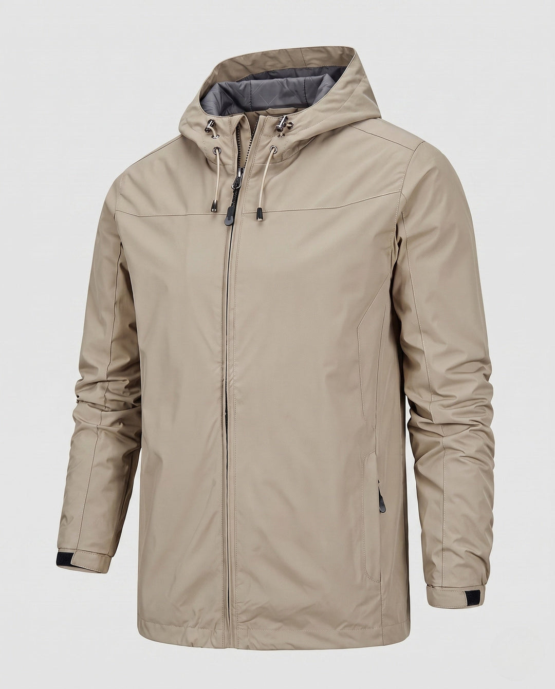 Men's lightweight wind and water repellent hooded jacket with adjustable hood and zippered pockets Hudson & Parker