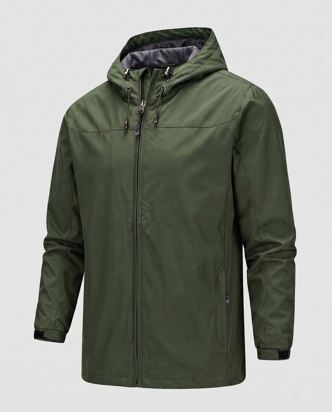 Men's lightweight wind and water repellent hooded jacket with adjustable hood and zippered pockets Hudson & Parker