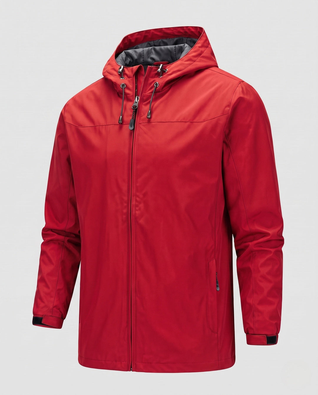 Men's lightweight wind and water repellent hooded jacket with adjustable hood and zippered pockets Hudson & Parker