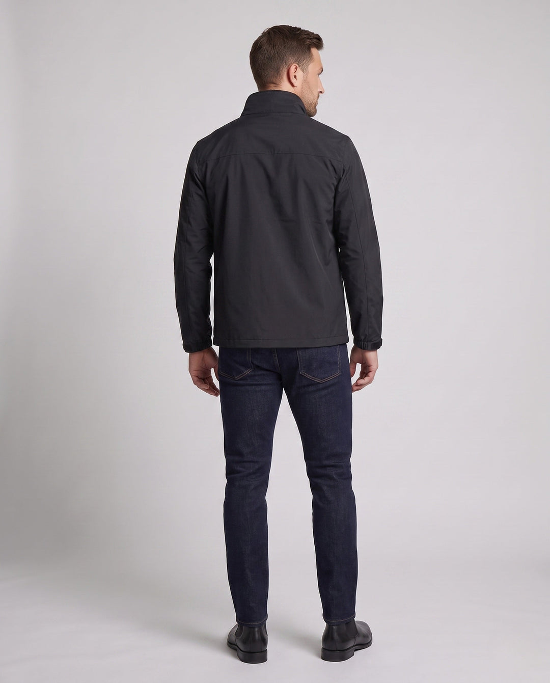 Men's lightweight windproof casual zip jacket with chest zipper pocket Hudson & Parker