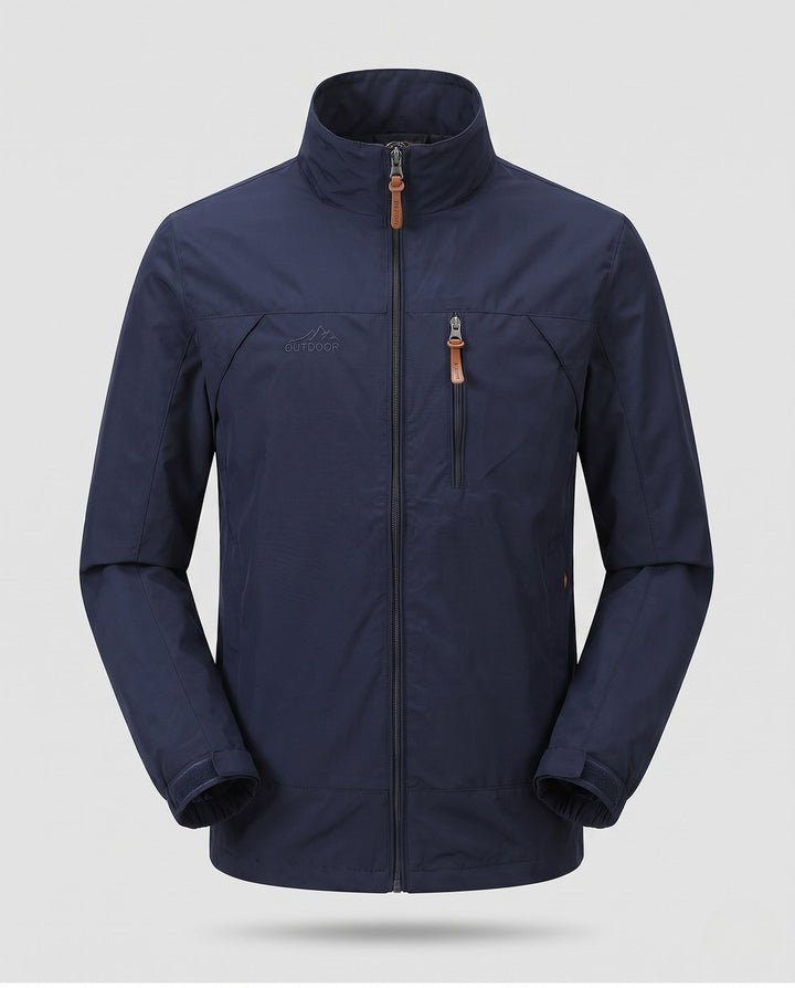 Men's lightweight windproof casual zip jacket with chest zipper pocket Hudson & Parker