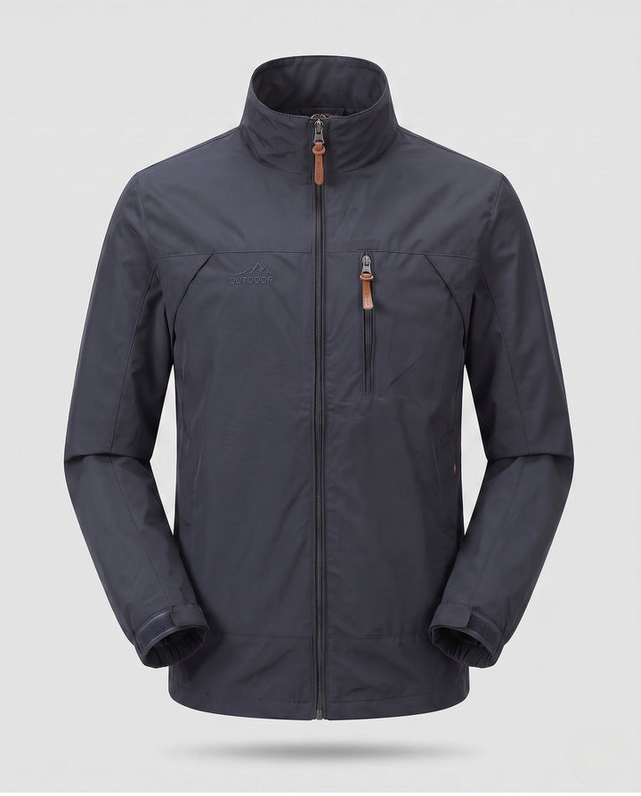 Men's lightweight windproof casual zip jacket with chest zipper pocket Hudson & Parker