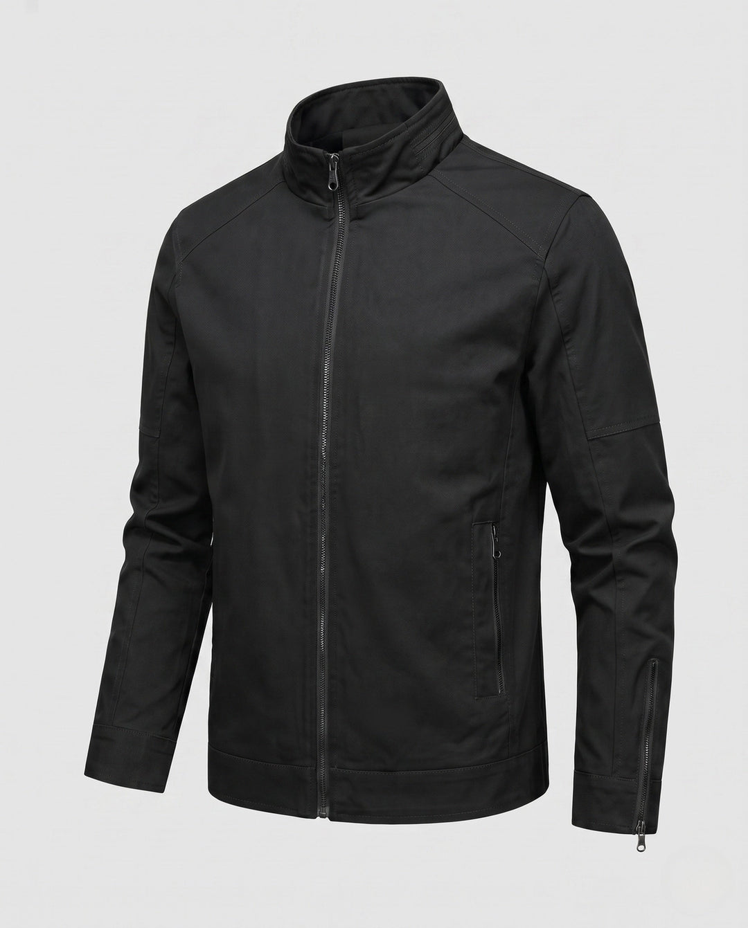 Men's Lightweight Blend Utility Jacket with Stand Collar and Zipper Hudson & Parker
