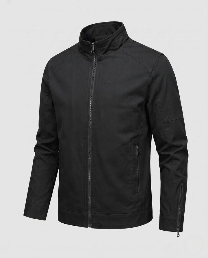 Men's Lightweight Blend Utility Jacket with Stand Collar and Zipper Hudson & Parker