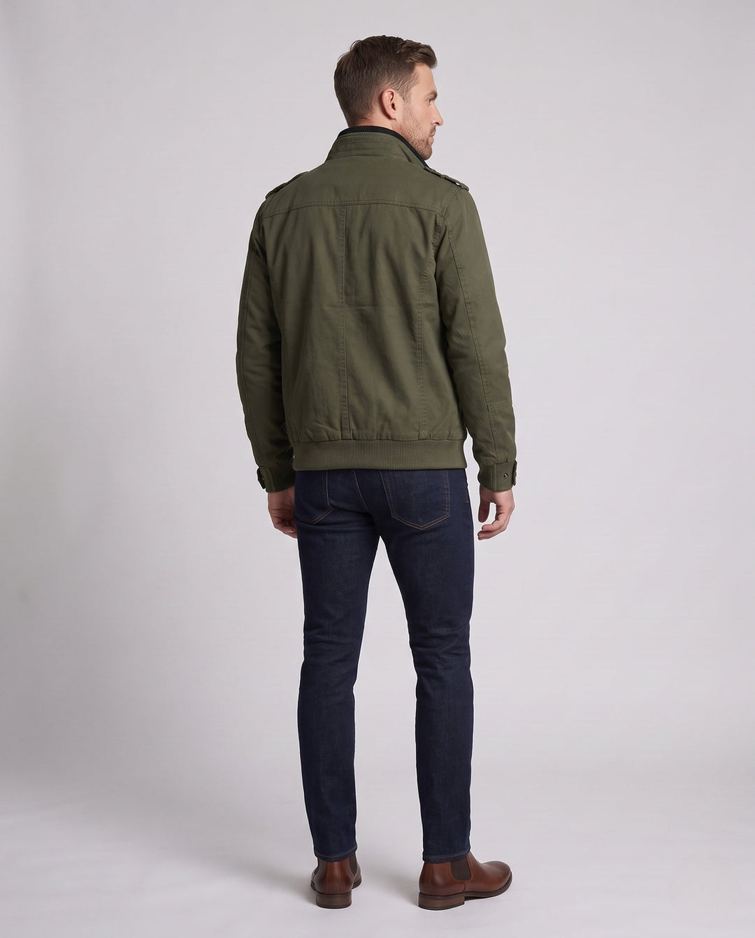 Men's Lightweight Field Blouson with Stand-Up Collar and Multi-Pockets Hudson & Parker
