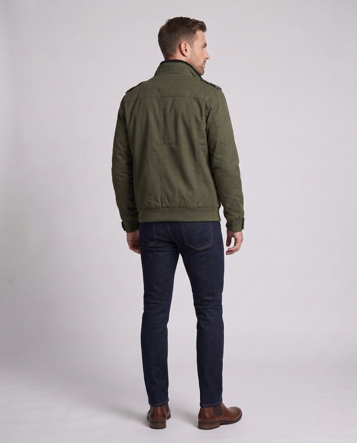 Men's Lightweight Field Blouson with Stand-Up Collar and Multi-Pockets Hudson & Parker