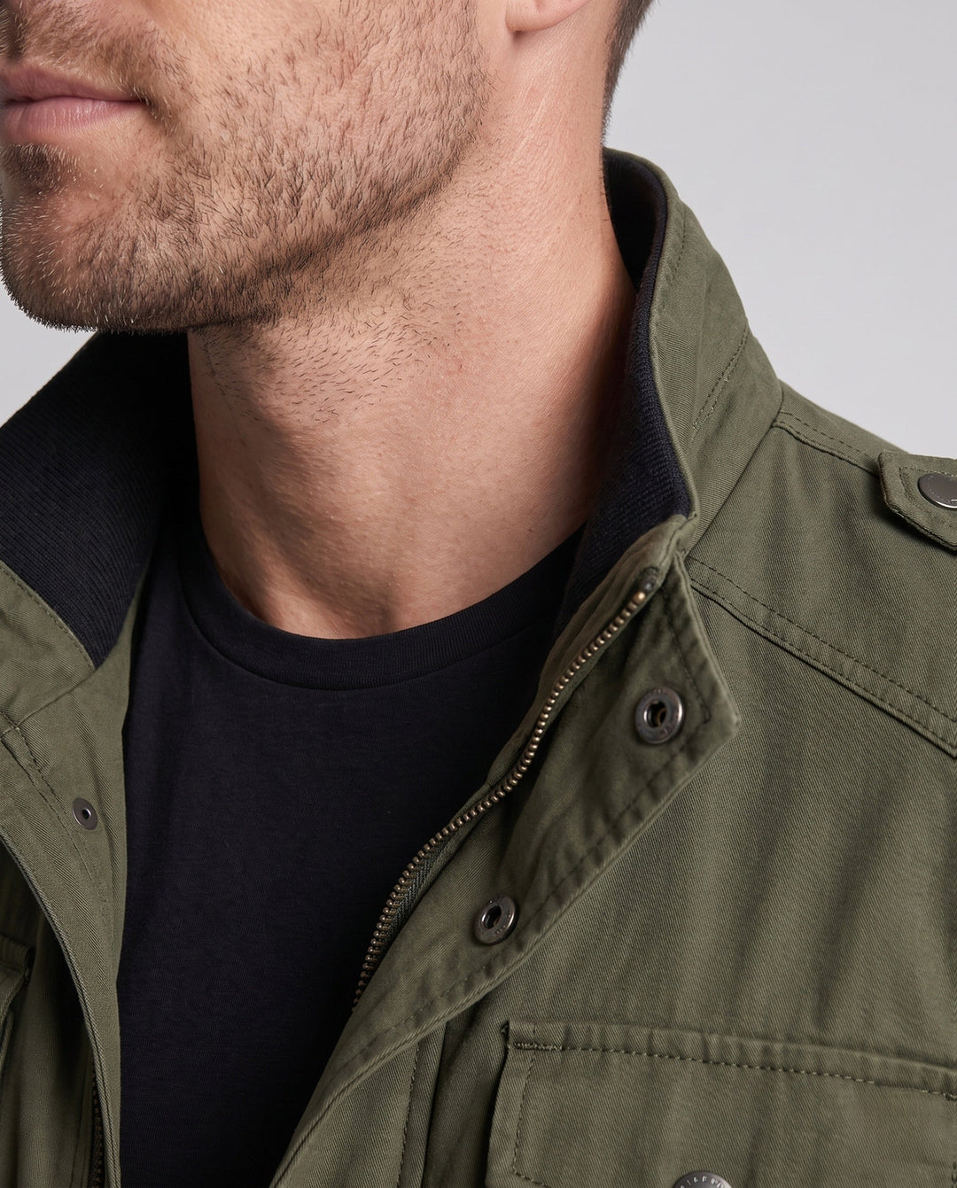 Men's Lightweight Field Blouson with Stand-Up Collar and Multi-Pockets Hudson & Parker