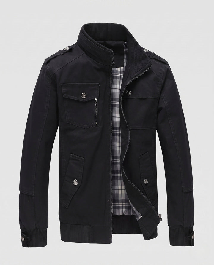 Men's Lightweight Field Blouson with Stand-Up Collar and Multi-Pockets Hudson & Parker