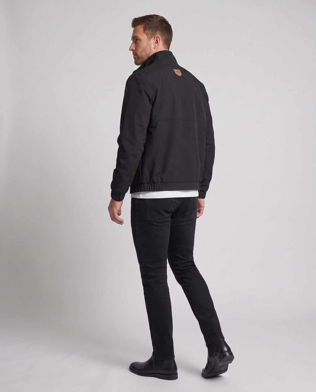 Men's Lightweight Windproof Casual Jacket with Stand Collar and Elastic Cuffs Hudson & Parker