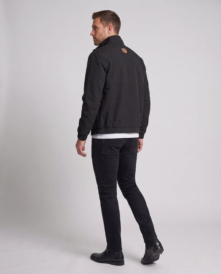 Men's Lightweight Windproof Casual Jacket with Stand Collar and Elastic Cuffs Hudson & Parker
