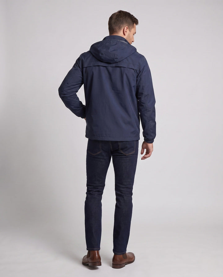 Men's lightweight windproof hooded jacket with adjustable storm hood and elastic sleeve cuffs Hudson & Parker