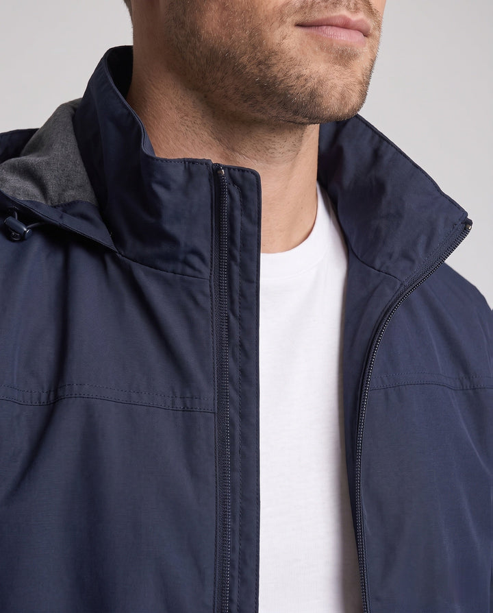 Men's lightweight windproof hooded jacket with adjustable storm hood and elastic sleeve cuffs Hudson & Parker