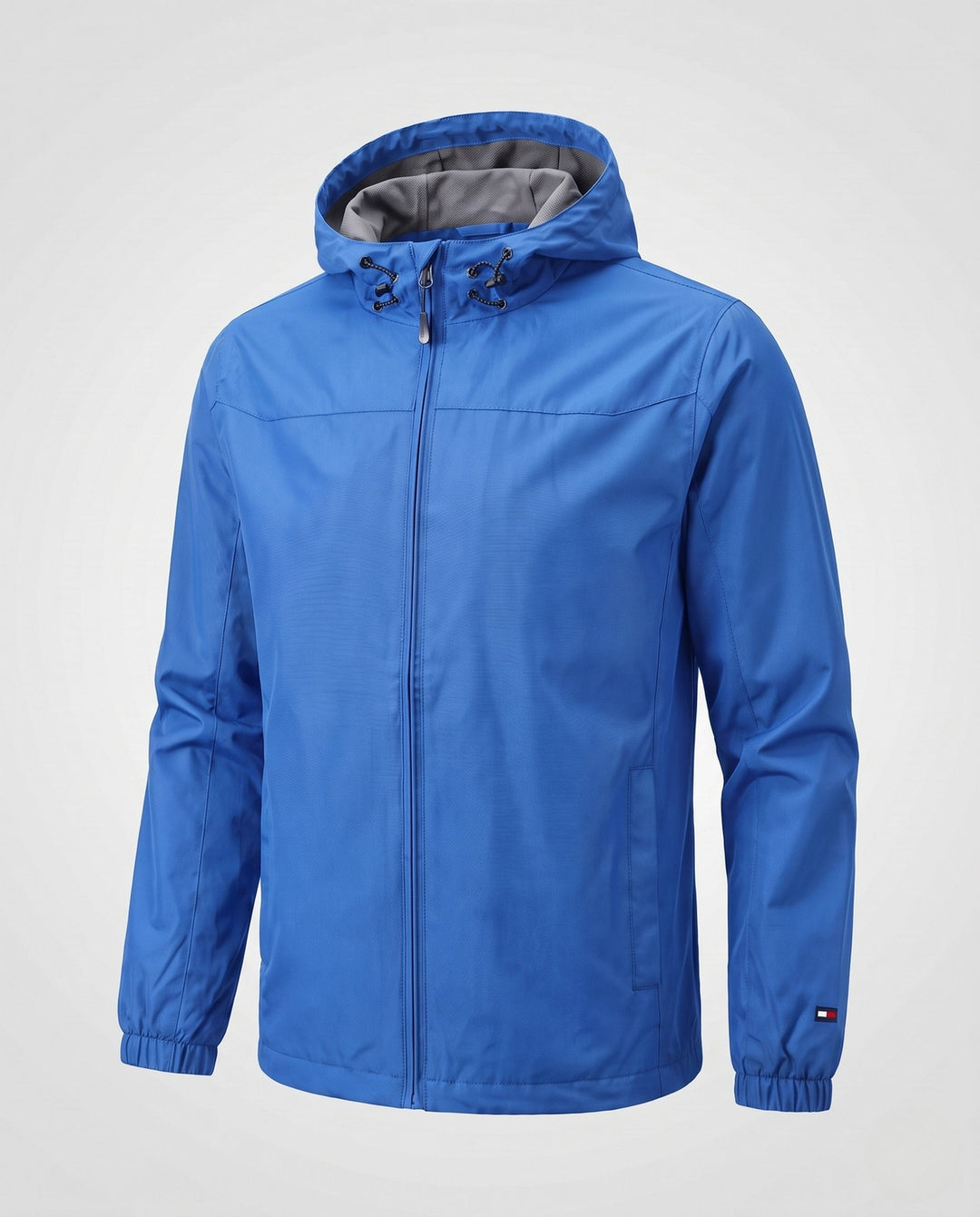 Men's lightweight windproof hooded jacket with adjustable storm hood and elastic sleeve cuffs Hudson & Parker