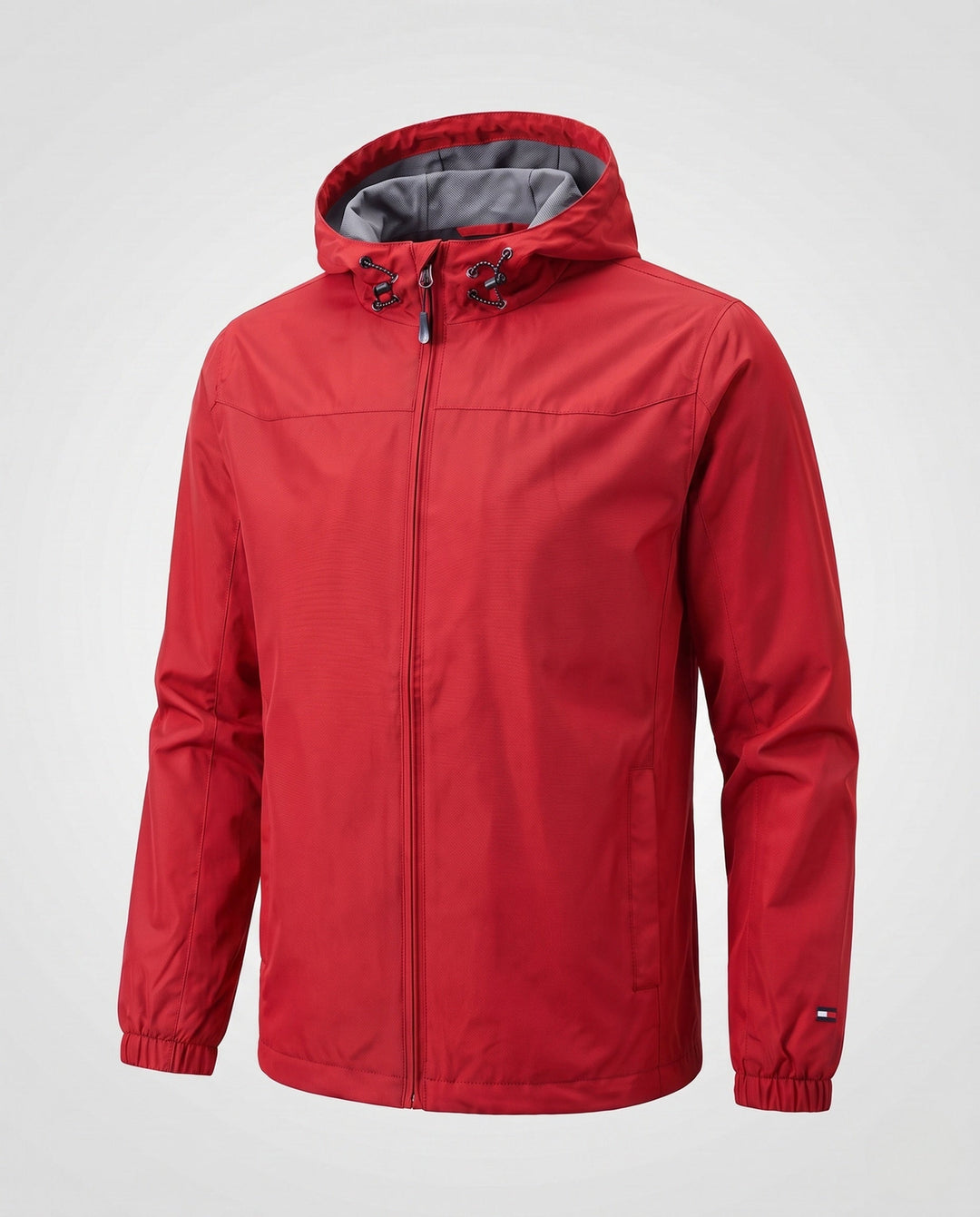 Men's lightweight windproof hooded jacket with adjustable storm hood and elastic sleeve cuffs Hudson & Parker