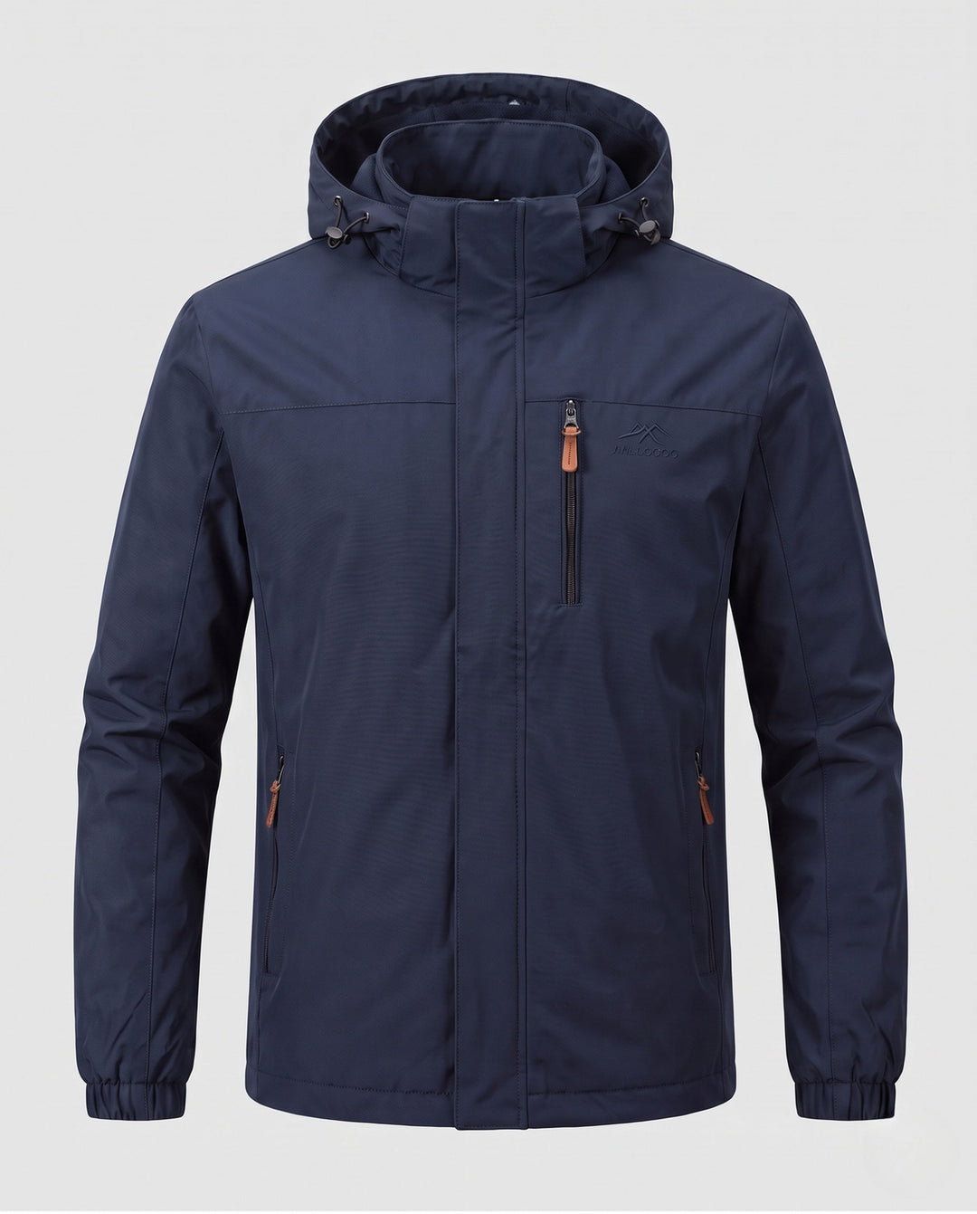 Men's lightweight windproof hooded jacket with warming thermo lining and chest zipper pocket Hudson & Parker