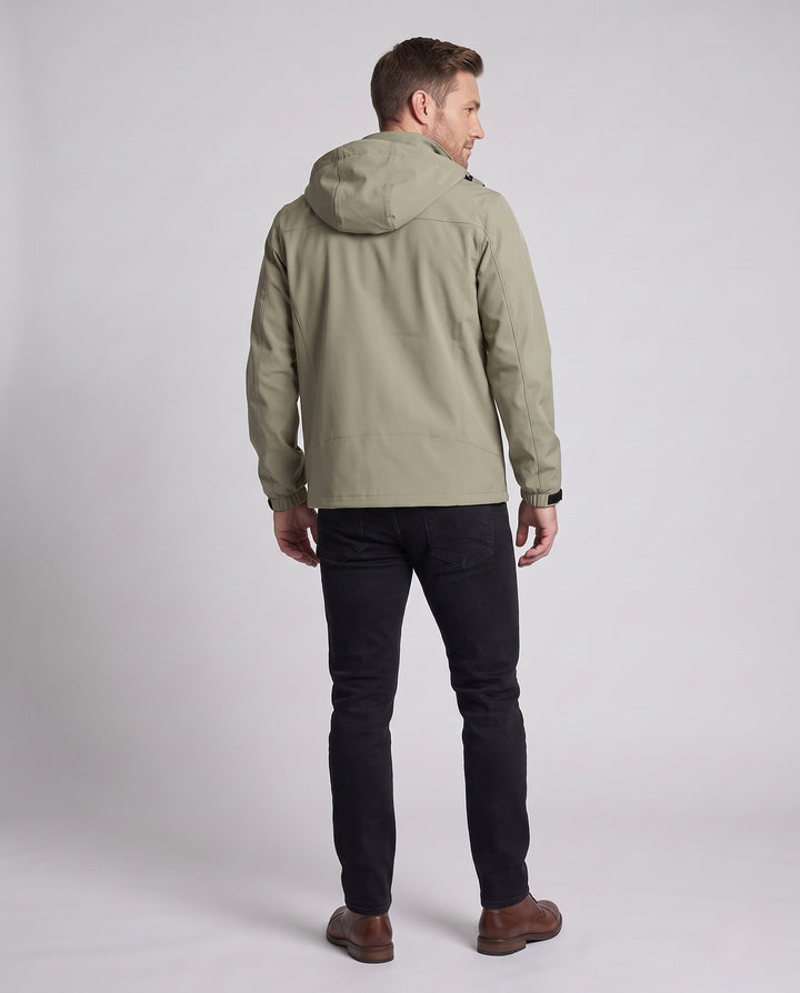 Men's Breathable Outdoor Jacket with Adjustable Hood Collar Hudson & Parker