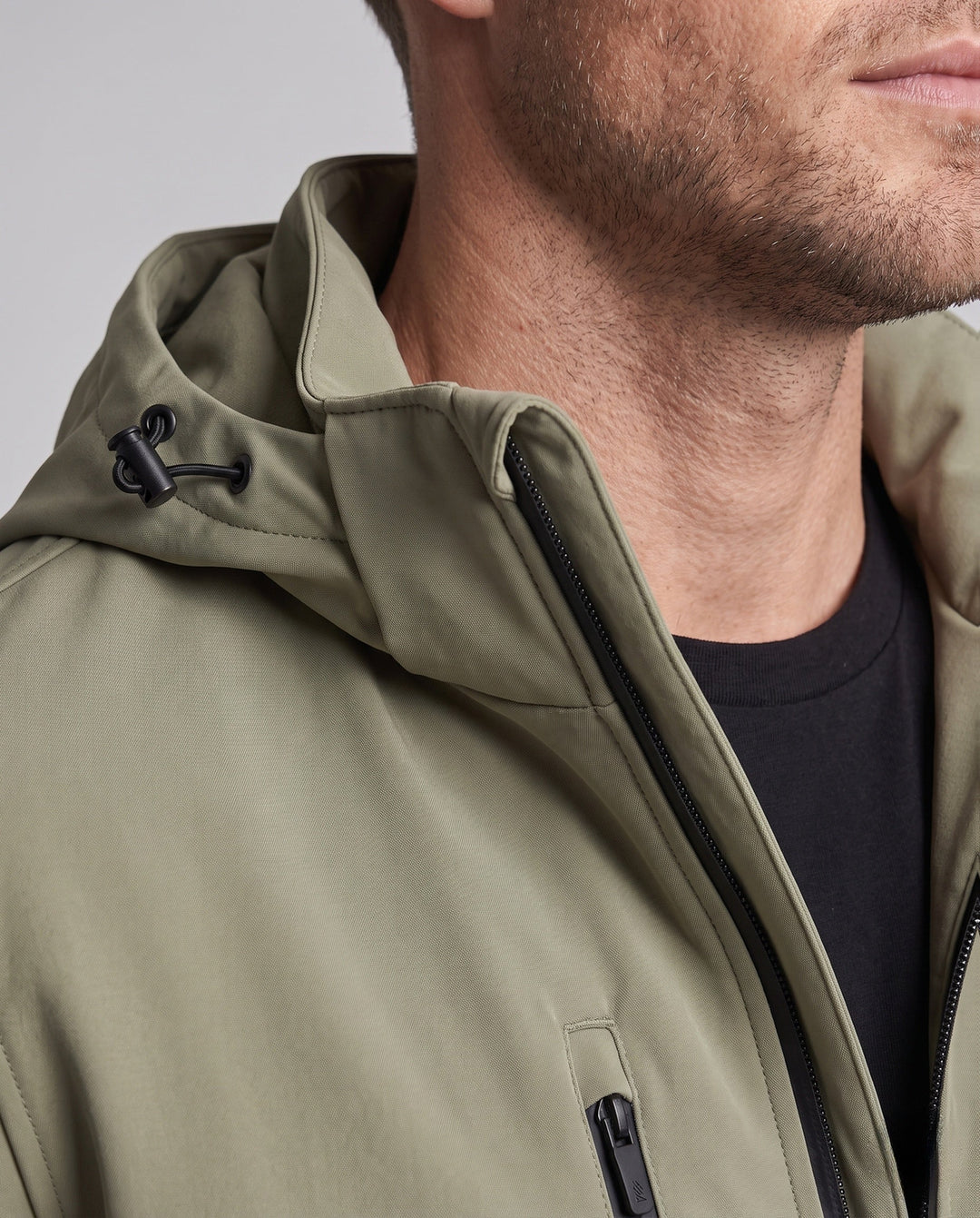Men's Breathable Outdoor Jacket with Adjustable Hood Collar Hudson & Parker