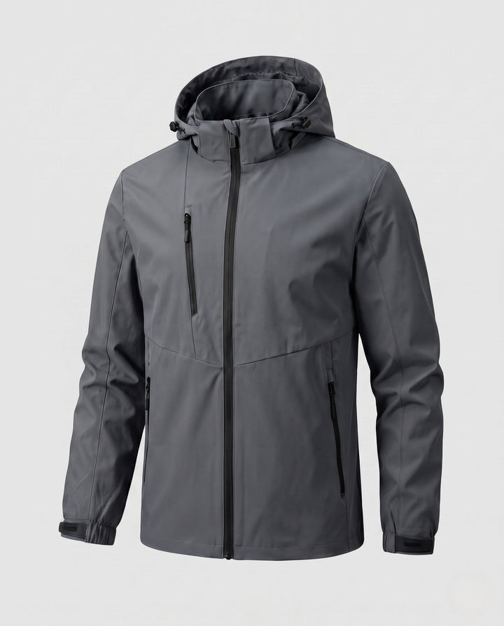 Men's Breathable Outdoor Jacket with Adjustable Hood Collar Hudson & Parker