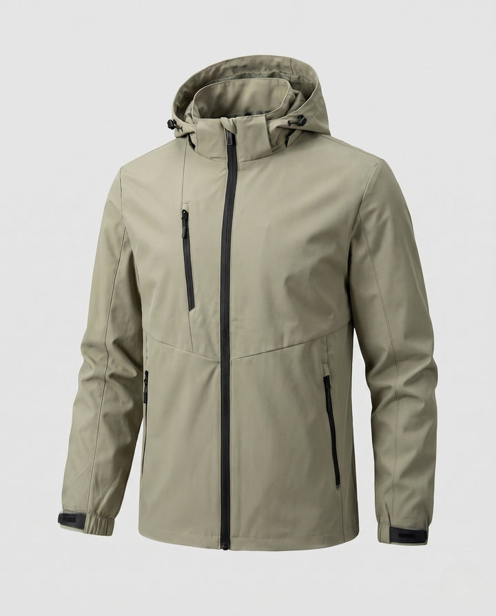 Men's Breathable Outdoor Jacket with Adjustable Hood Collar Hudson & Parker