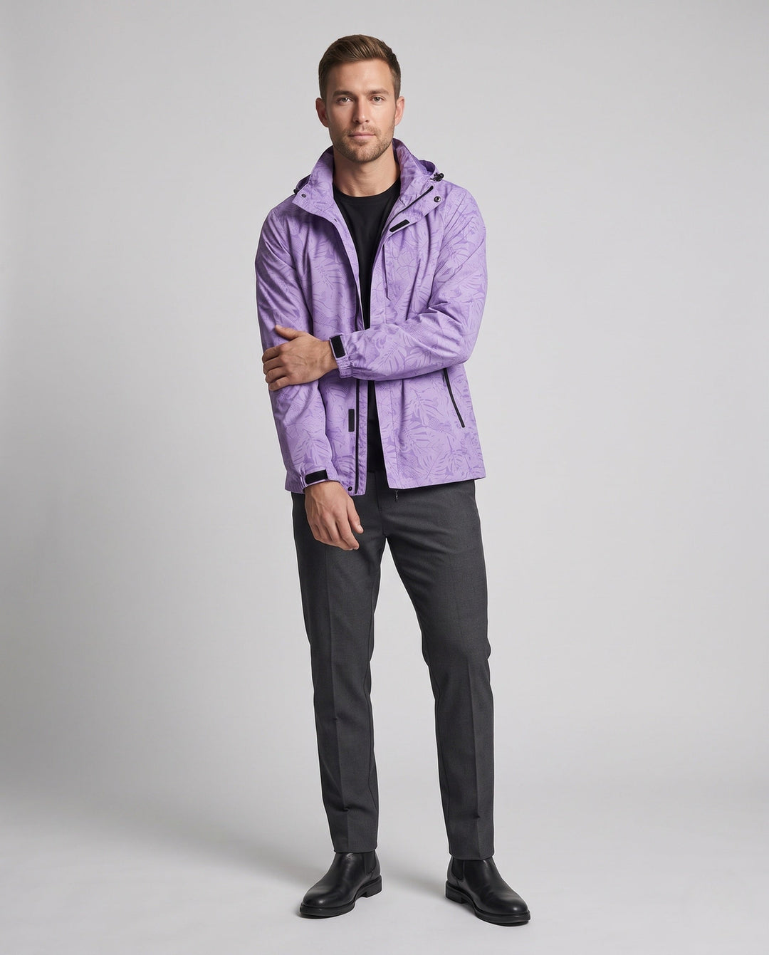 Men's Breathable Transitional Jacket with Hood Hudson & Parker