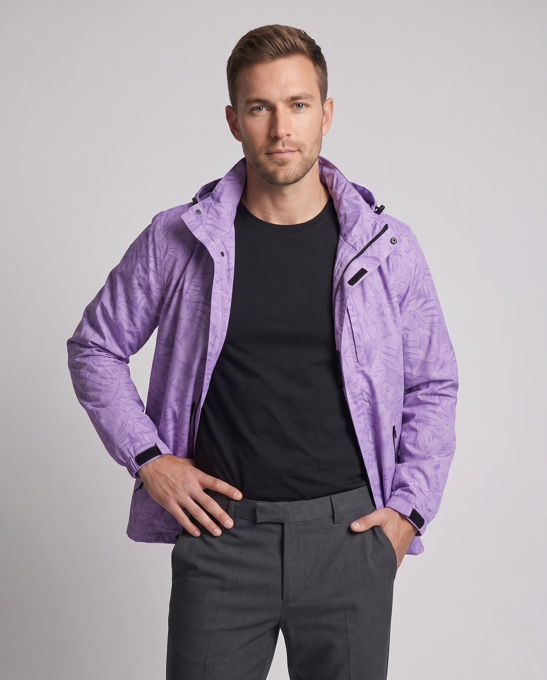 Men's Breathable Transitional Jacket with Hood Hudson & Parker