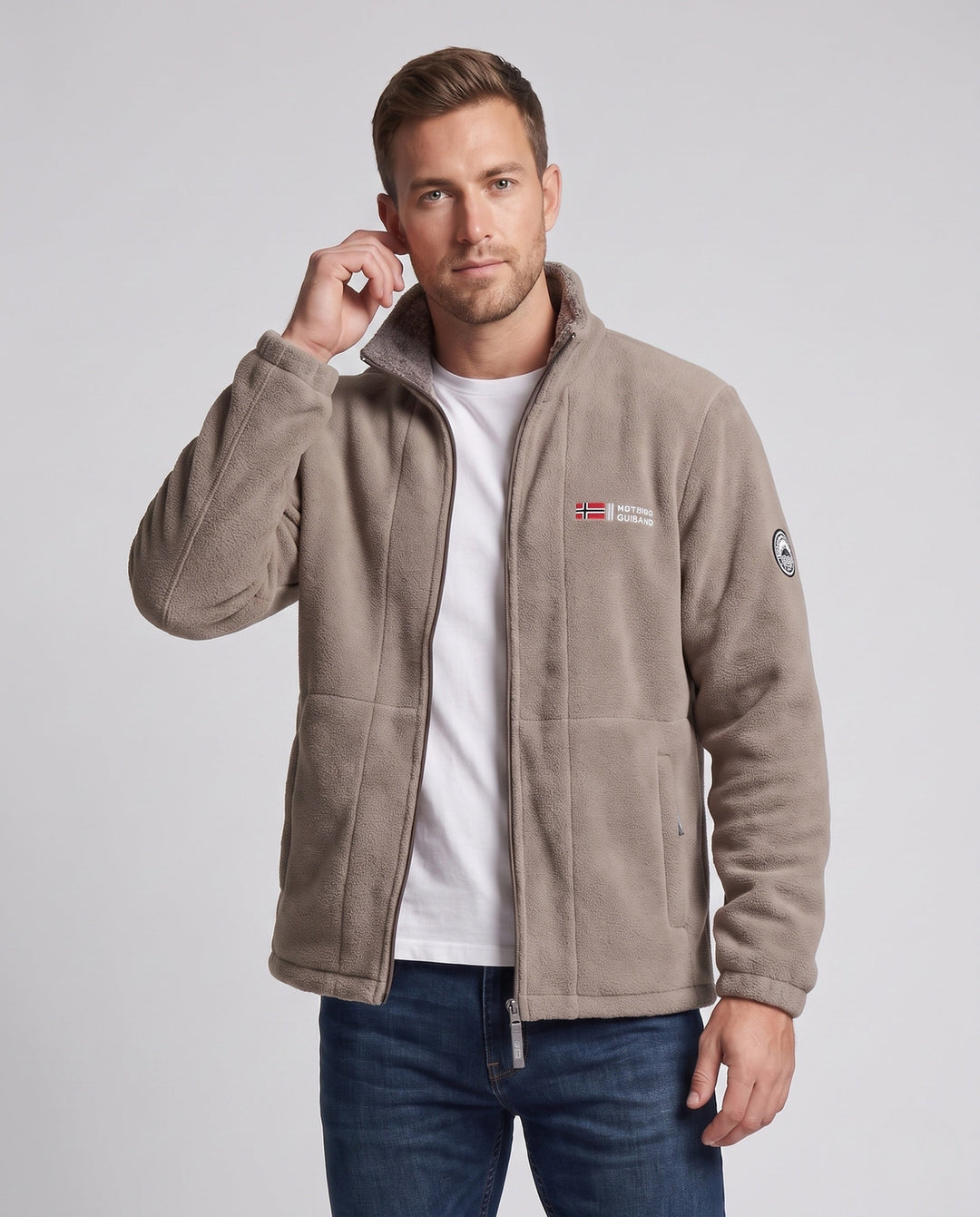 Men's fleece jacket with high-quality lining Hudson & Parker
