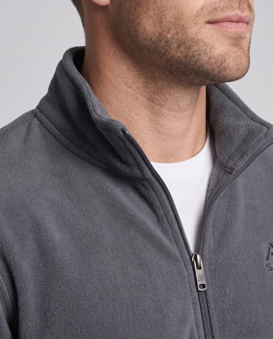 Men's fleece jacket with high collar and pockets Hudson & Parker