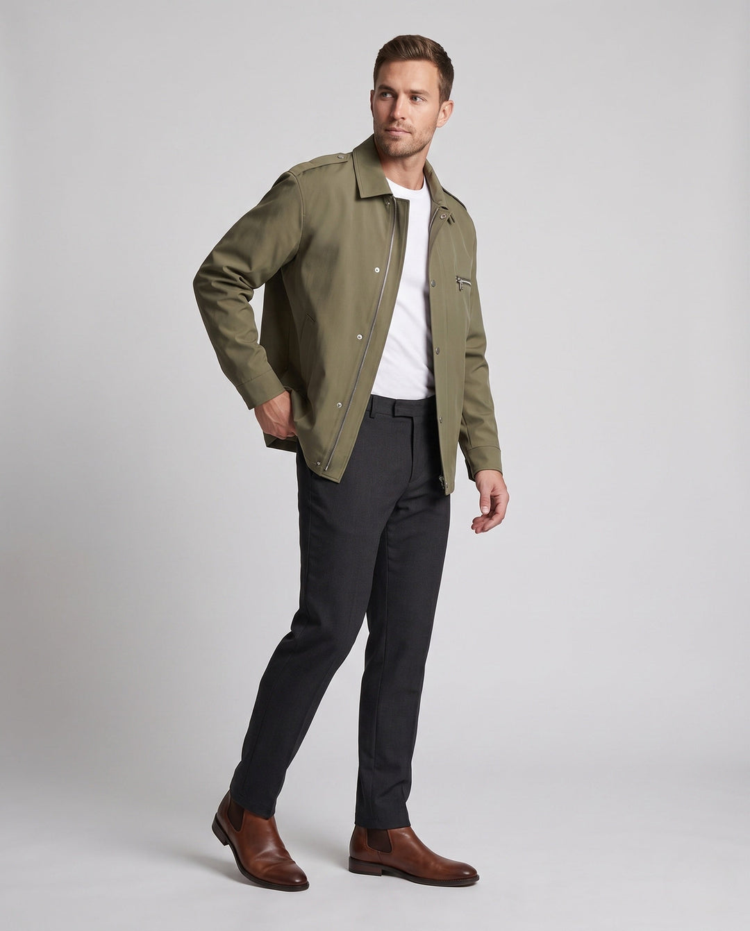 Men's leisure jacket with practical zip pockets Hudson & Parker