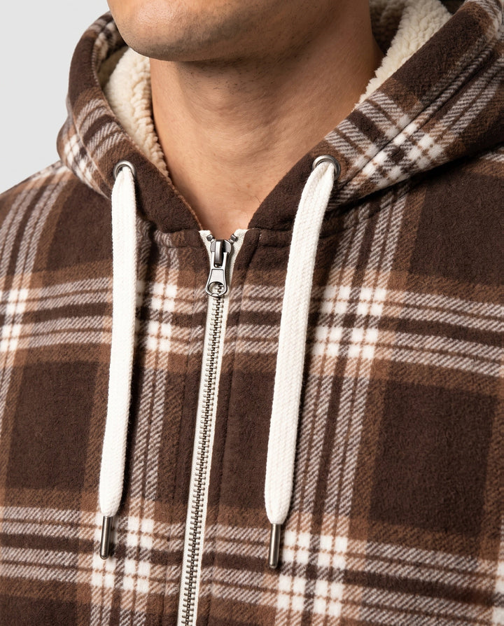 Men's Patterned Fleece Jacket with Hood Hudson & Parker