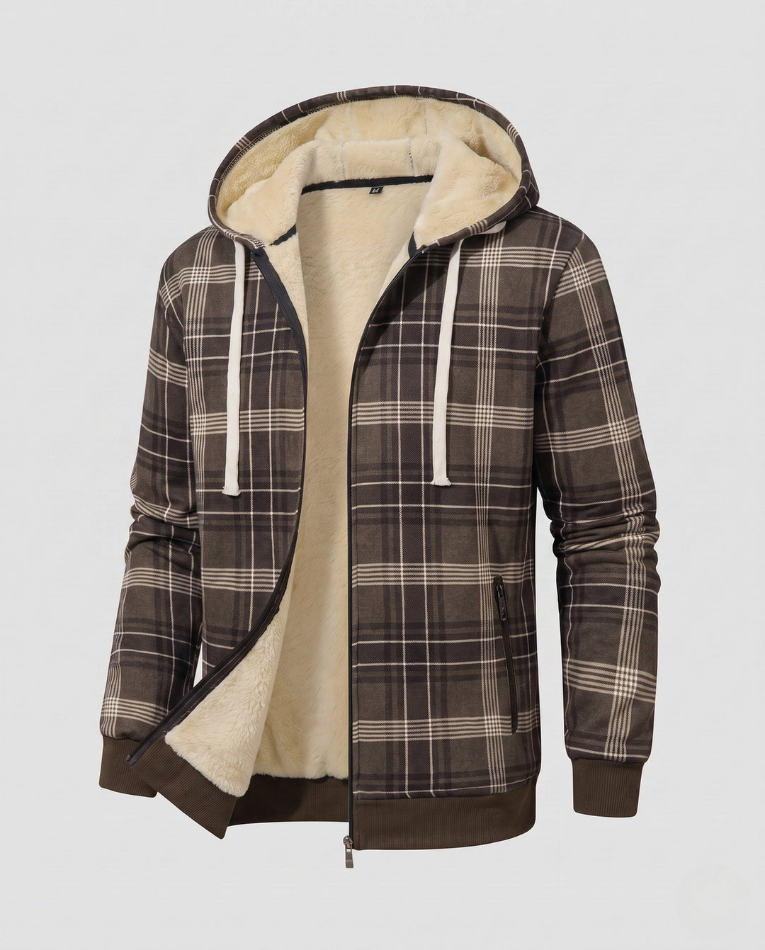 Men's Patterned Fleece Jacket with Hood Hudson & Parker
