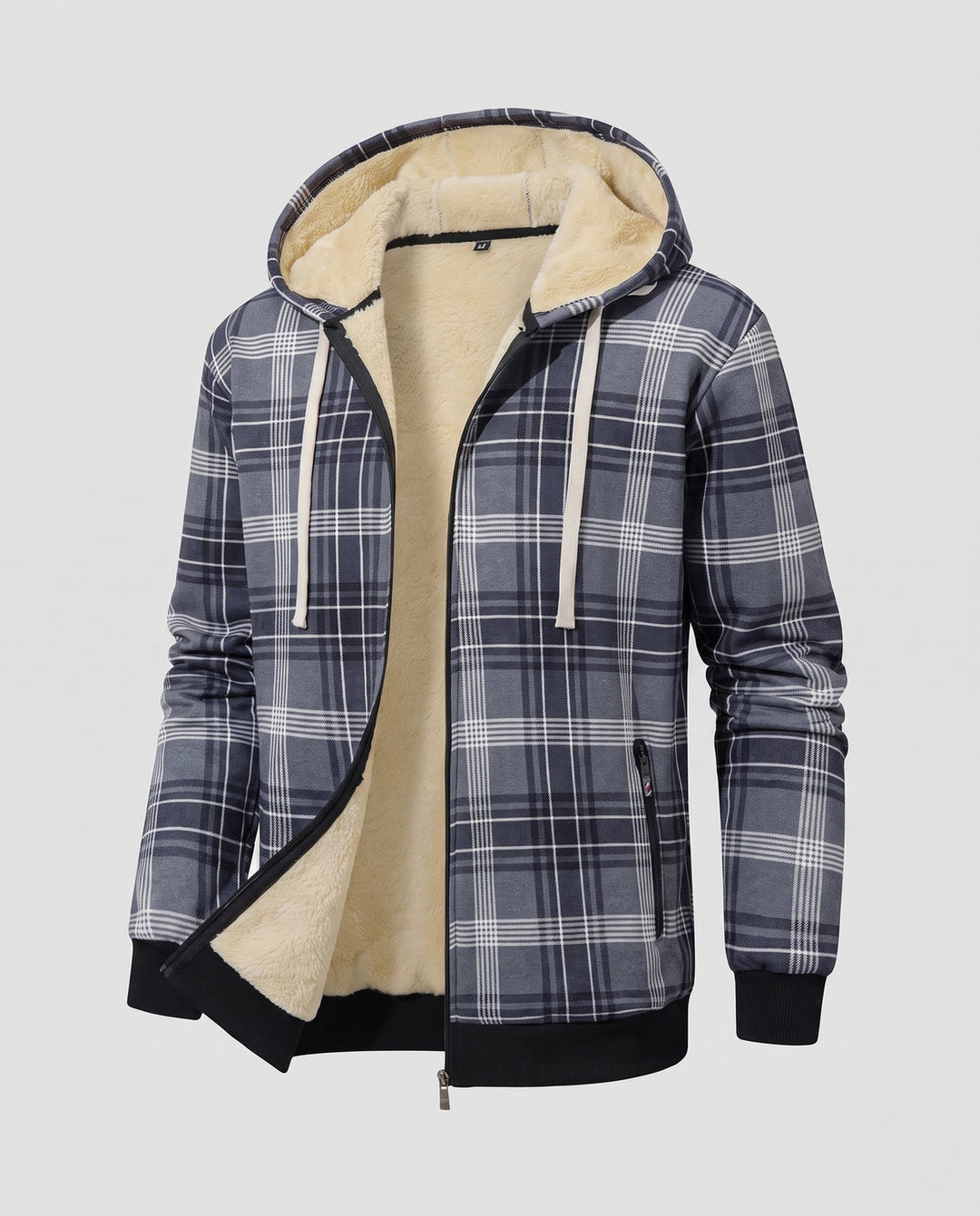 Men's Patterned Fleece Jacket with Hood Hudson & Parker