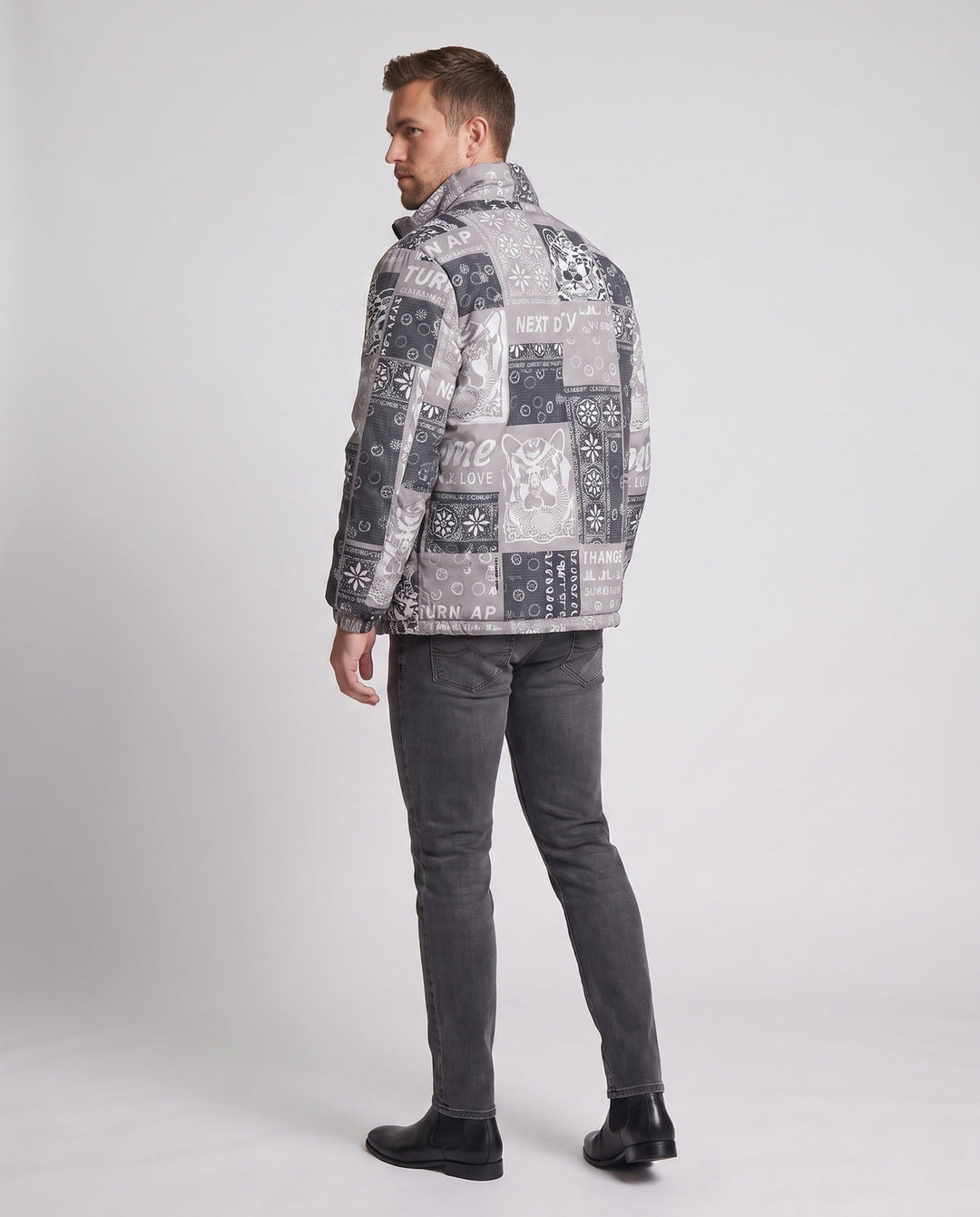 Men's Patterned Puffer Jacket Hudson & Parker