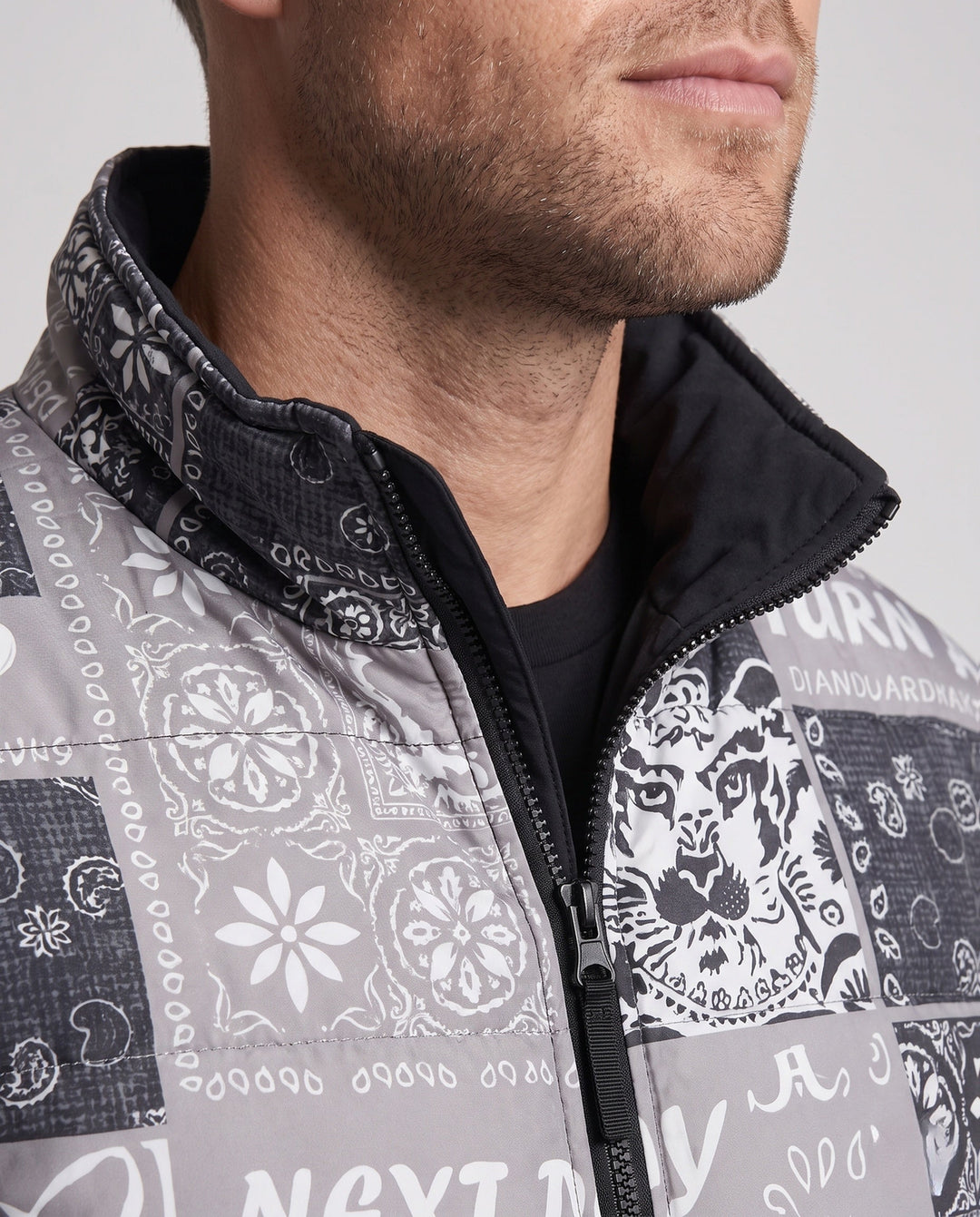 Men's Patterned Puffer Jacket Hudson & Parker