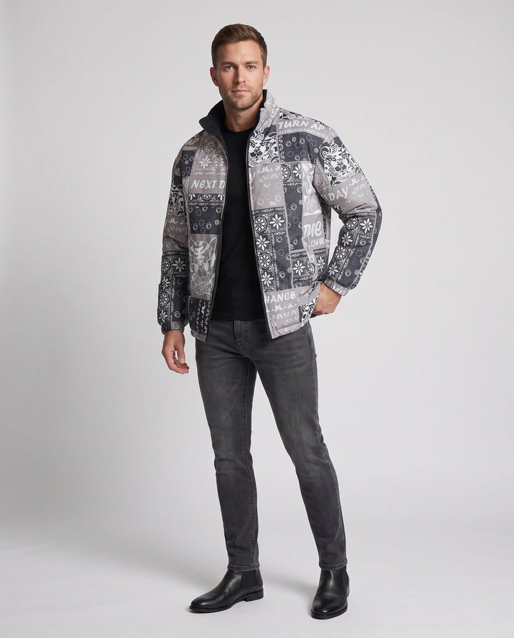 Men's Patterned Puffer Jacket Hudson & Parker