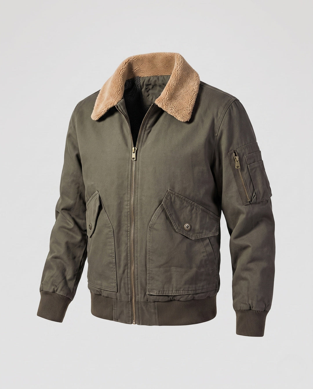 Men's cozy fleece jacket with faux fur collar Hudson & Parker