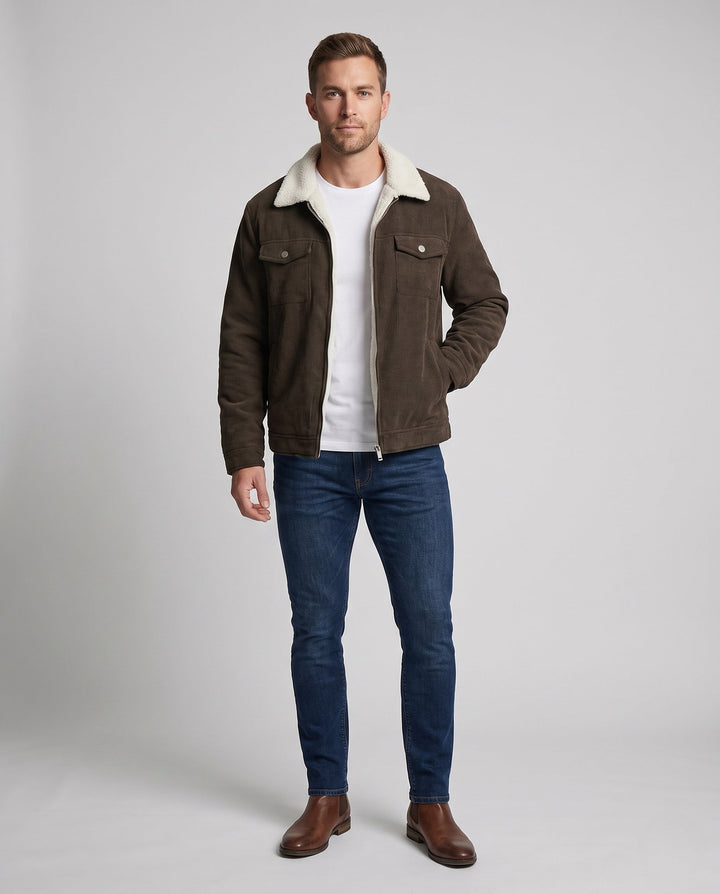 Men's Casual Cord Jacket with Fleece Lining Hudson & Parker