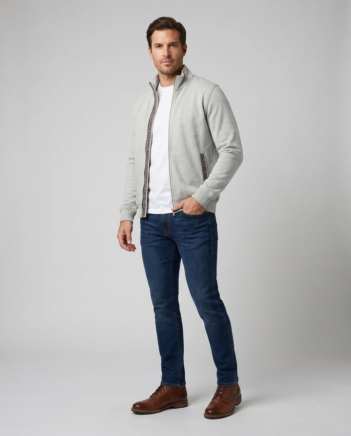 Men's Casual Zip Jacket with Colorful Detail Hudson & Parker