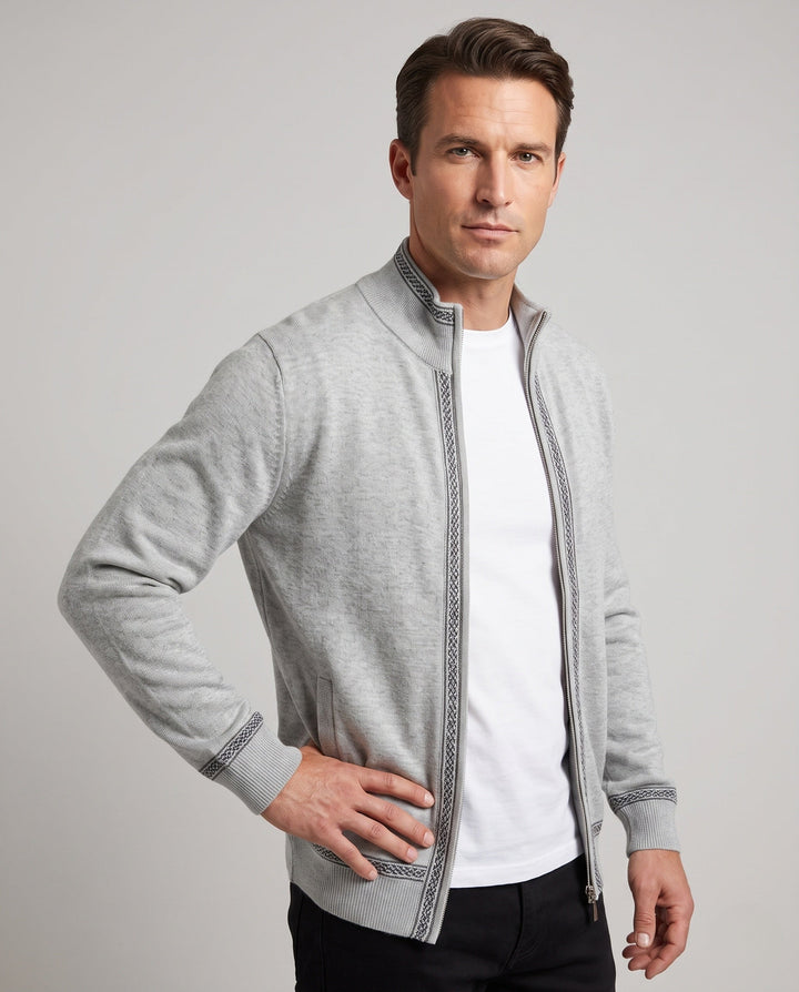 Men's Casual Zip Jacket with Colorful Detail Hudson & Parker
