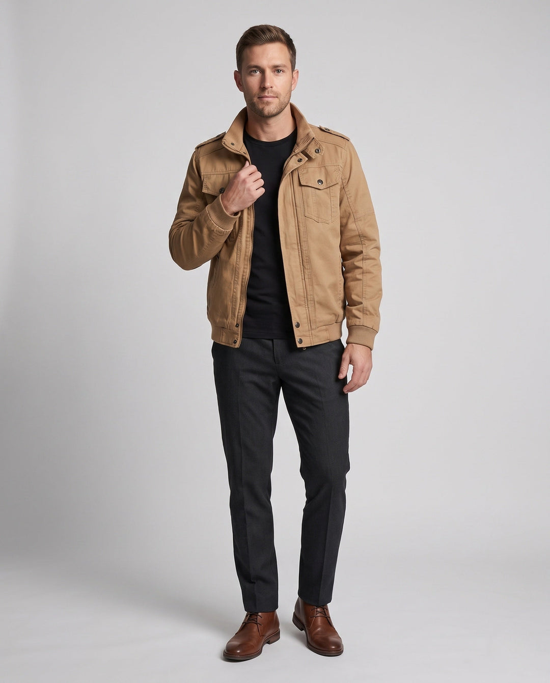 Men's Casual Utility Jacket with Practical Pockets Hudson & Parker