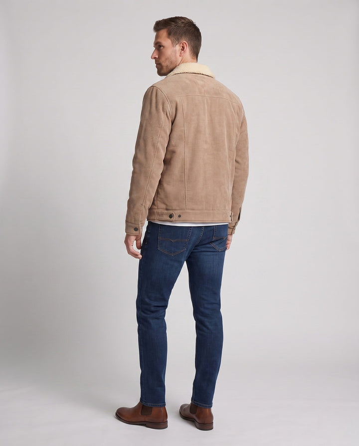 Men's Casual Warm Fleece Jacket with Teddy Collar Hudson & Parker