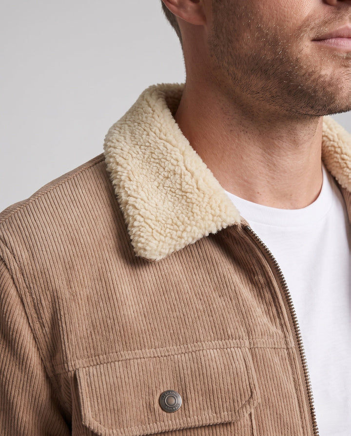 Men's Casual Warm Fleece Jacket with Teddy Collar Hudson & Parker