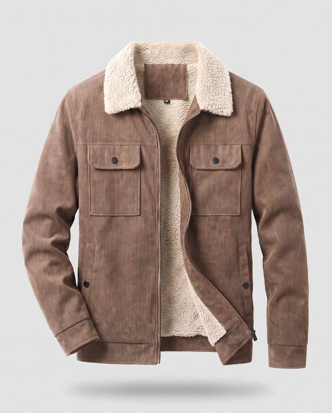 Men's Casual Warm Fleece Jacket with Teddy Collar Hudson & Parker