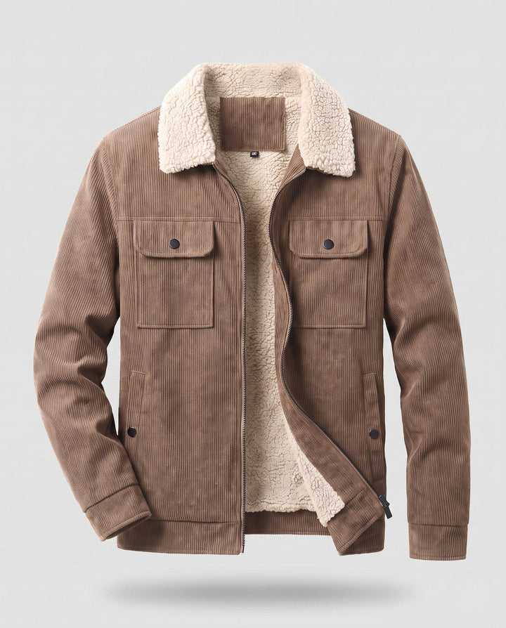 Men's Casual Warm Fleece Jacket with Teddy Collar Hudson & Parker