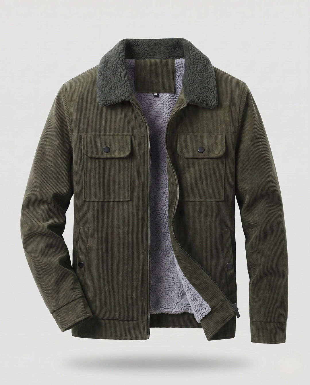 Men's Casual Warm Fleece Jacket with Teddy Collar Hudson & Parker