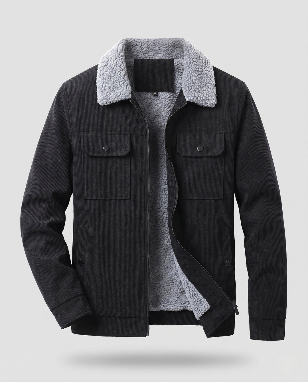 Men's Casual Warm Fleece Jacket with Teddy Collar Hudson & Parker