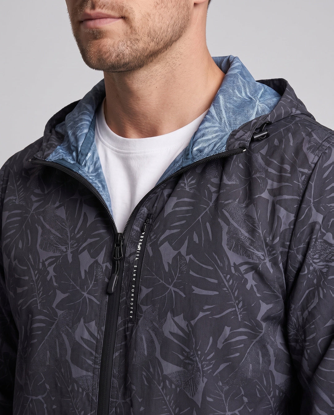 Men's Lightweight Outdoor Jacket with Fashionable Leaf Pattern Hudson & Parker
