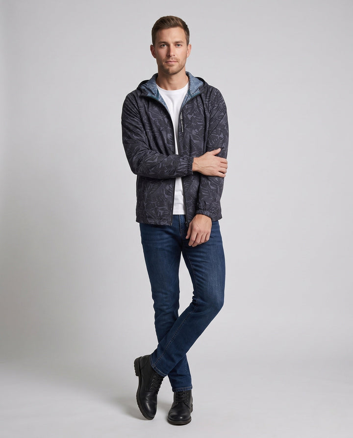 Men's Lightweight Outdoor Jacket with Fashionable Leaf Pattern Hudson & Parker