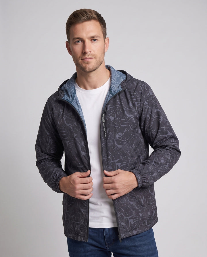 Men's Lightweight Outdoor Jacket with Fashionable Leaf Pattern Hudson & Parker
